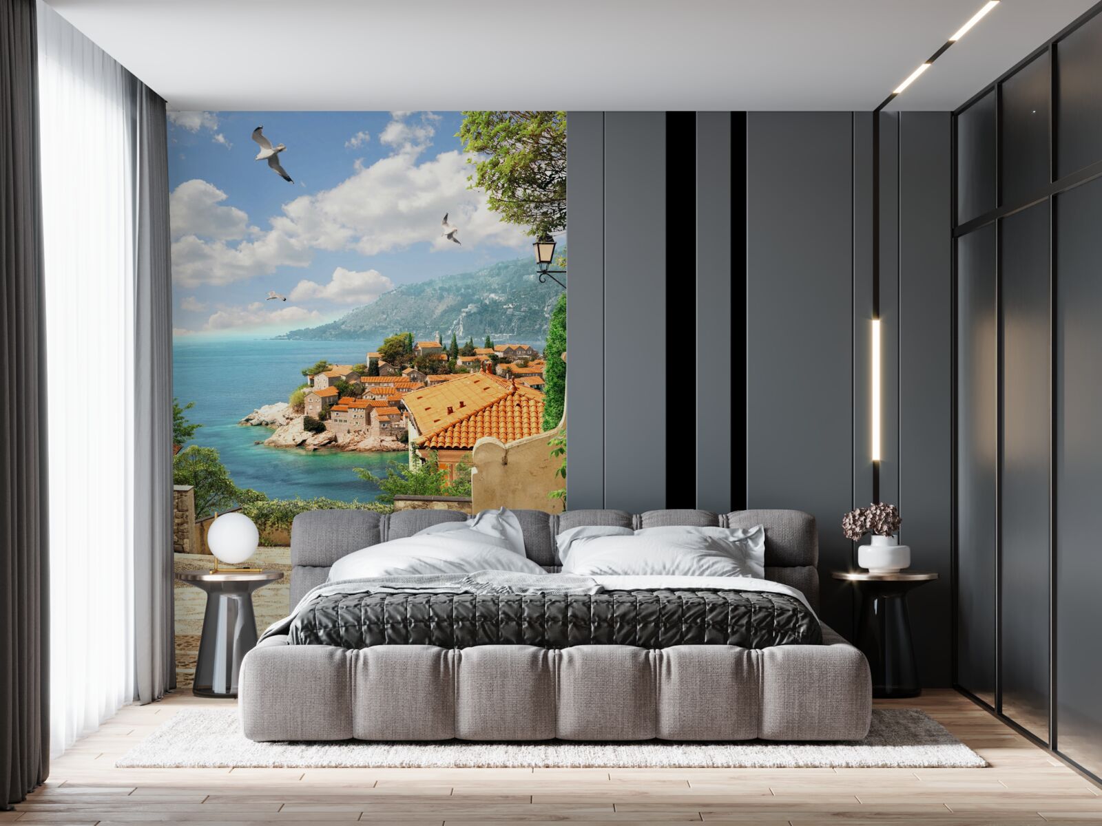 Fototapet vedere magnifică a orașului antic de lângă coastă