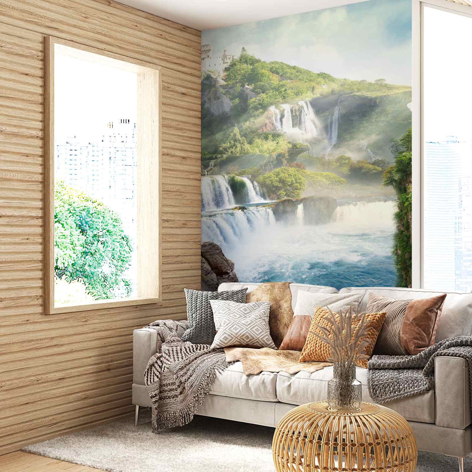 Fototapet multe cascade înalte