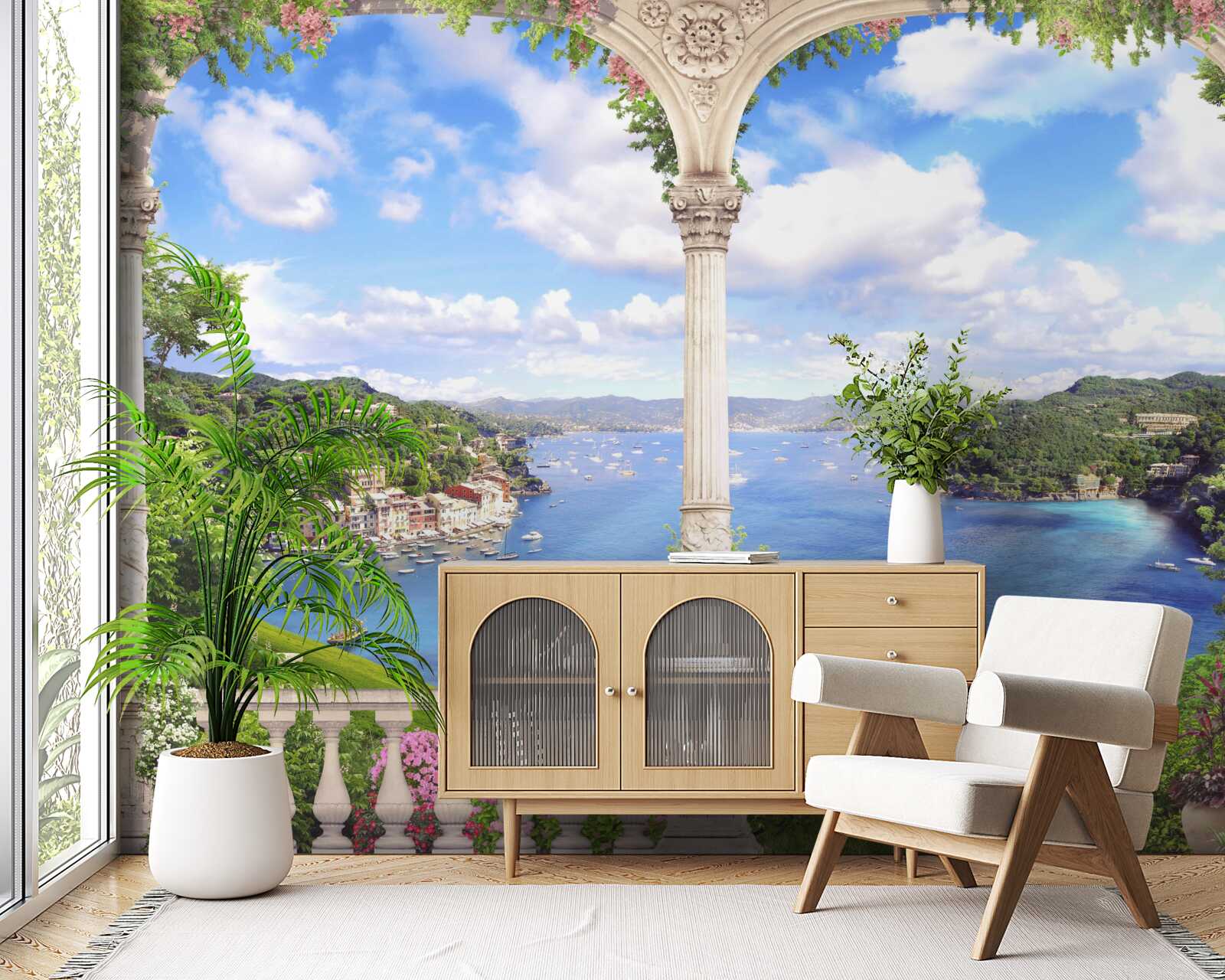 Fototapet platformă de observare cu vederi frumoase ale peisajului natural