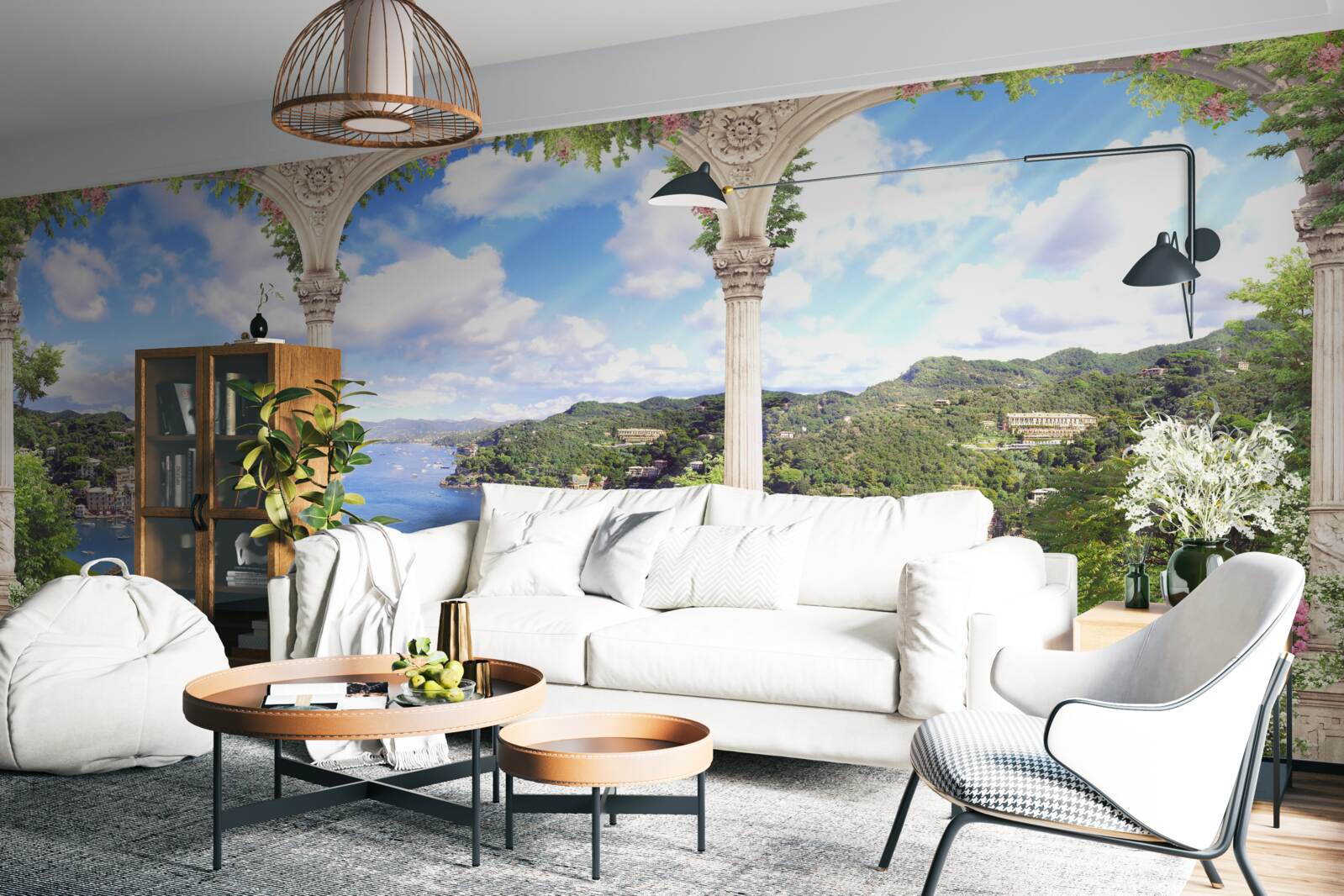 Fototapet platformă de observare cu vederi frumoase ale peisajului natural