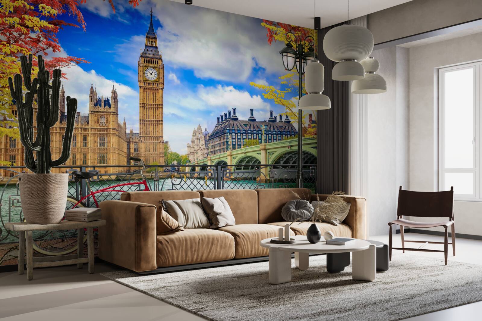 Fototapet podul de toamnă care leagă Tamisa și Big Ben