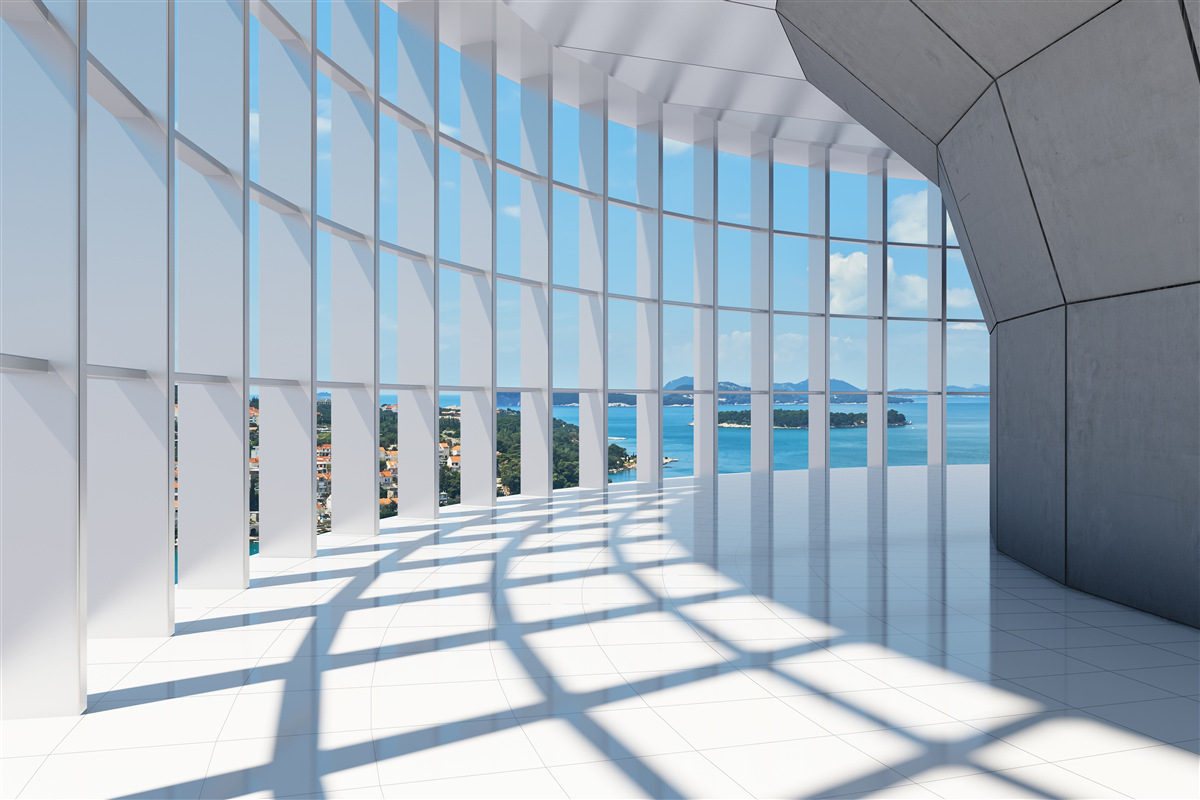 Fototapet coridor care duce departe cu o vedere atractivă