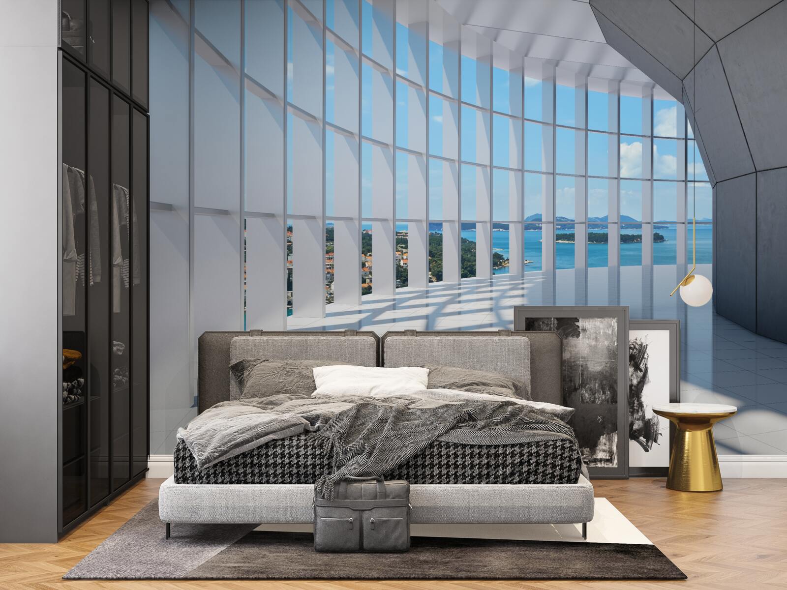 Fototapet coridor care duce departe cu o vedere atractivă