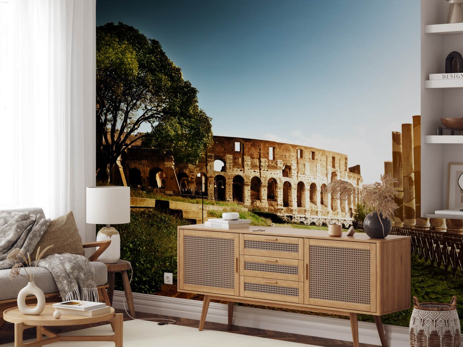 Fototapet sălile Romei antice în razele soarelui la apus