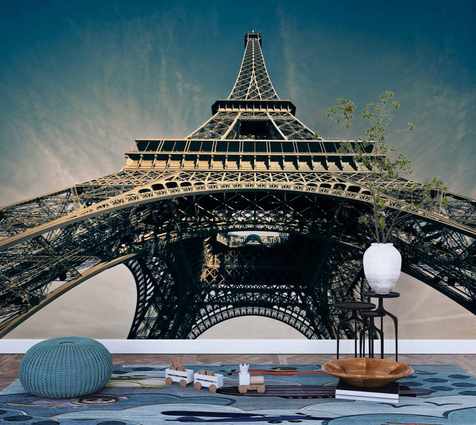 Fototapet vedere a turnului eiffel dintr-un punct mai jos