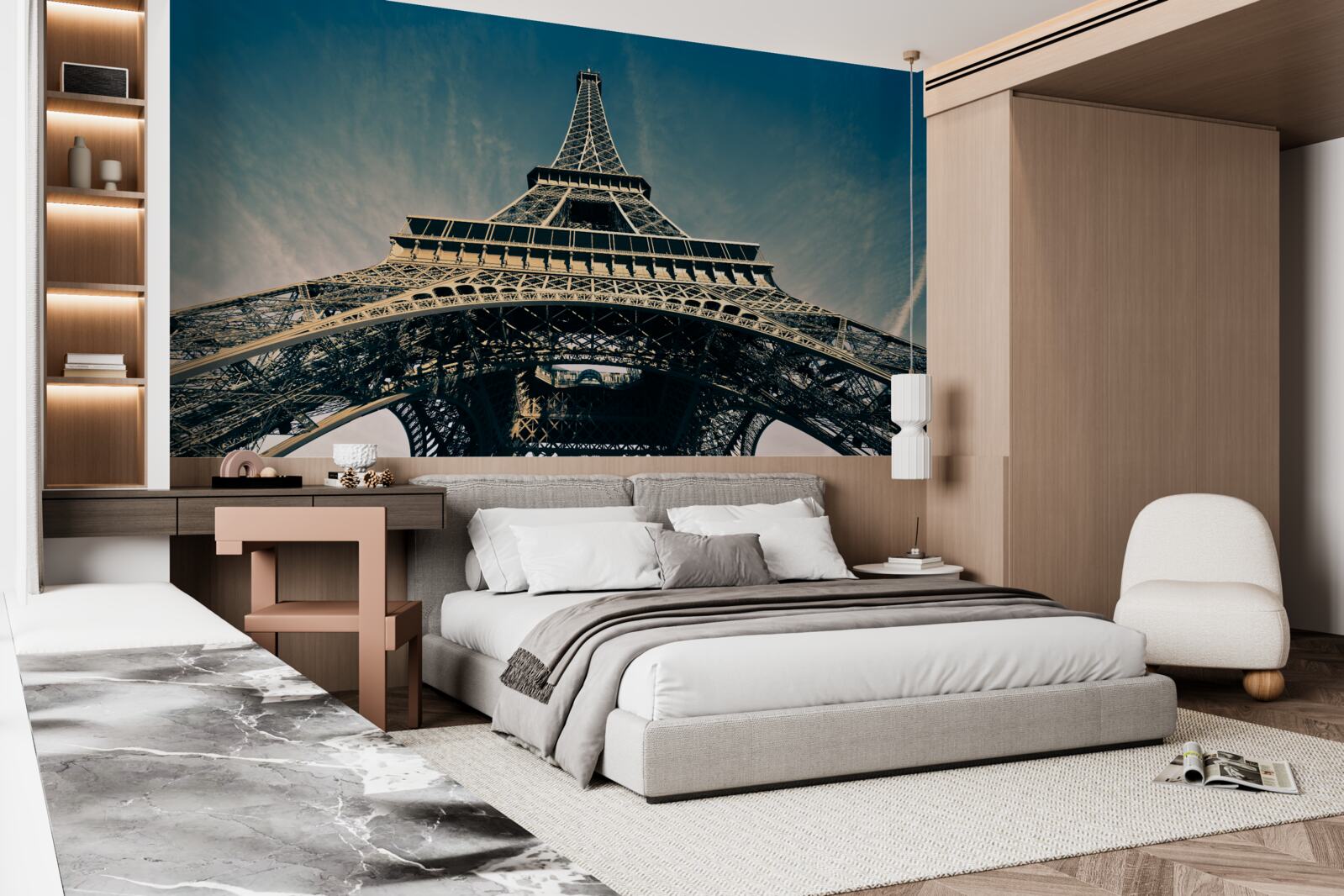 Fototapet vedere a turnului eiffel dintr-un punct mai jos