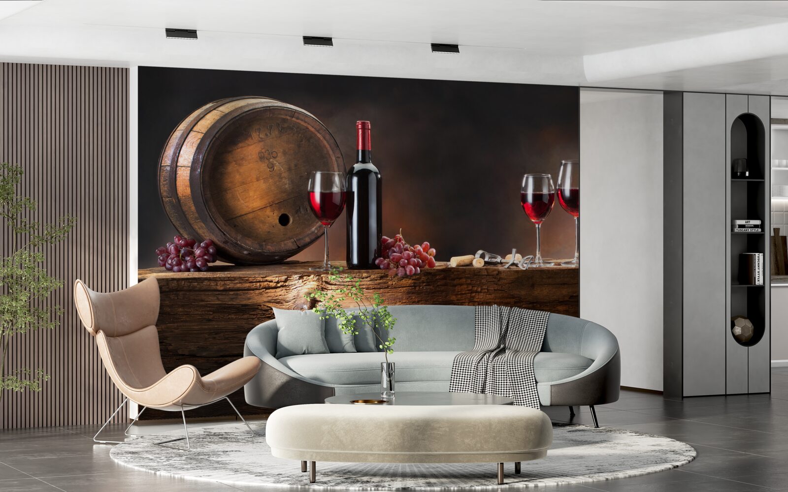 Fototapet pivniță de vinuri cu băuturi de îmbătrânire