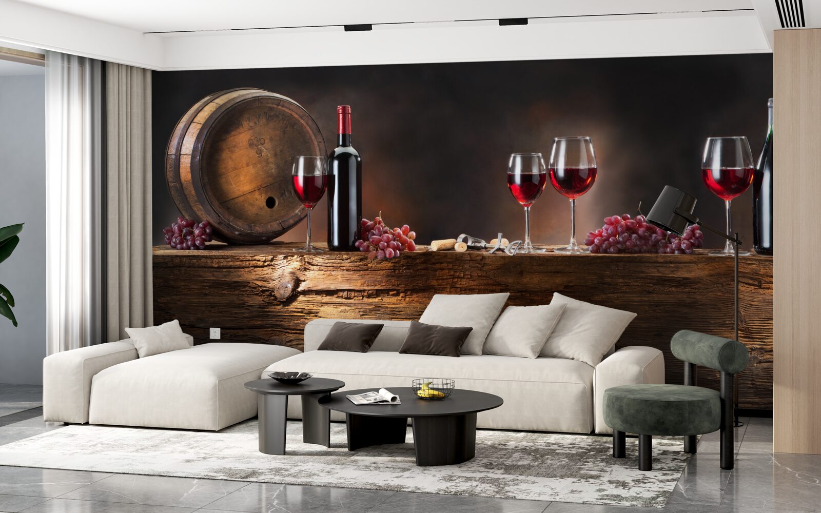 Fototapet pivniță de vinuri cu băuturi de îmbătrânire