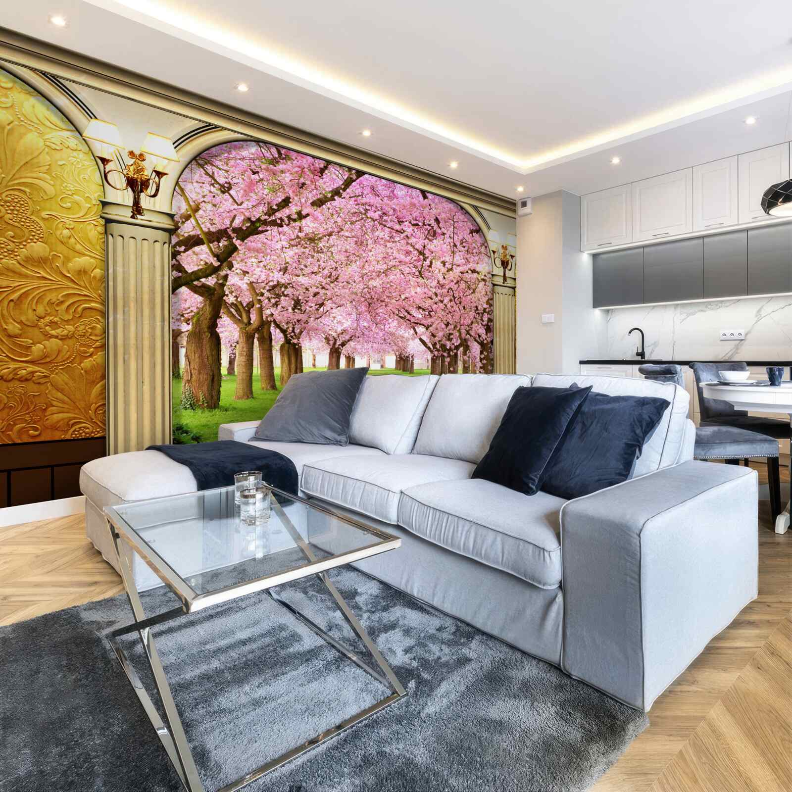 Fototapet boltă care duce la bulevardul sakura