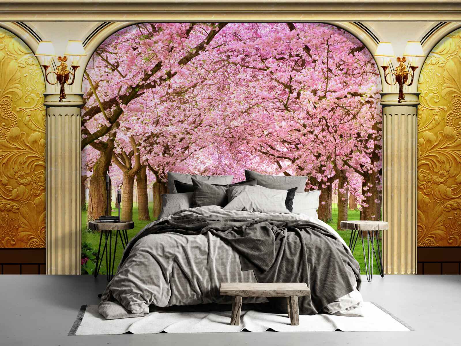 Fototapet boltă care duce la bulevardul sakura