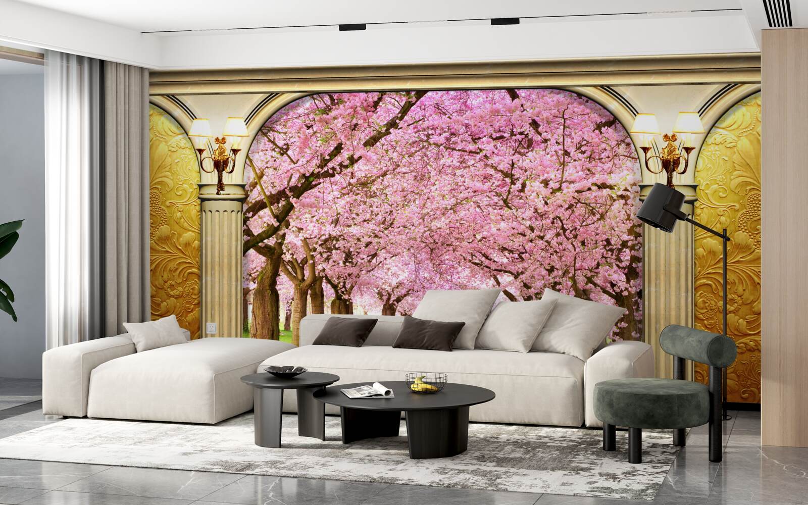 Fototapet boltă care duce la bulevardul sakura