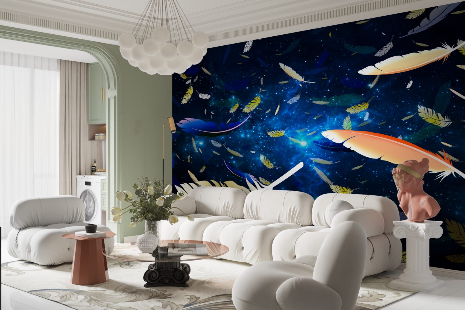 Fototapet un vortex de pene strălucitoare în abisul universului