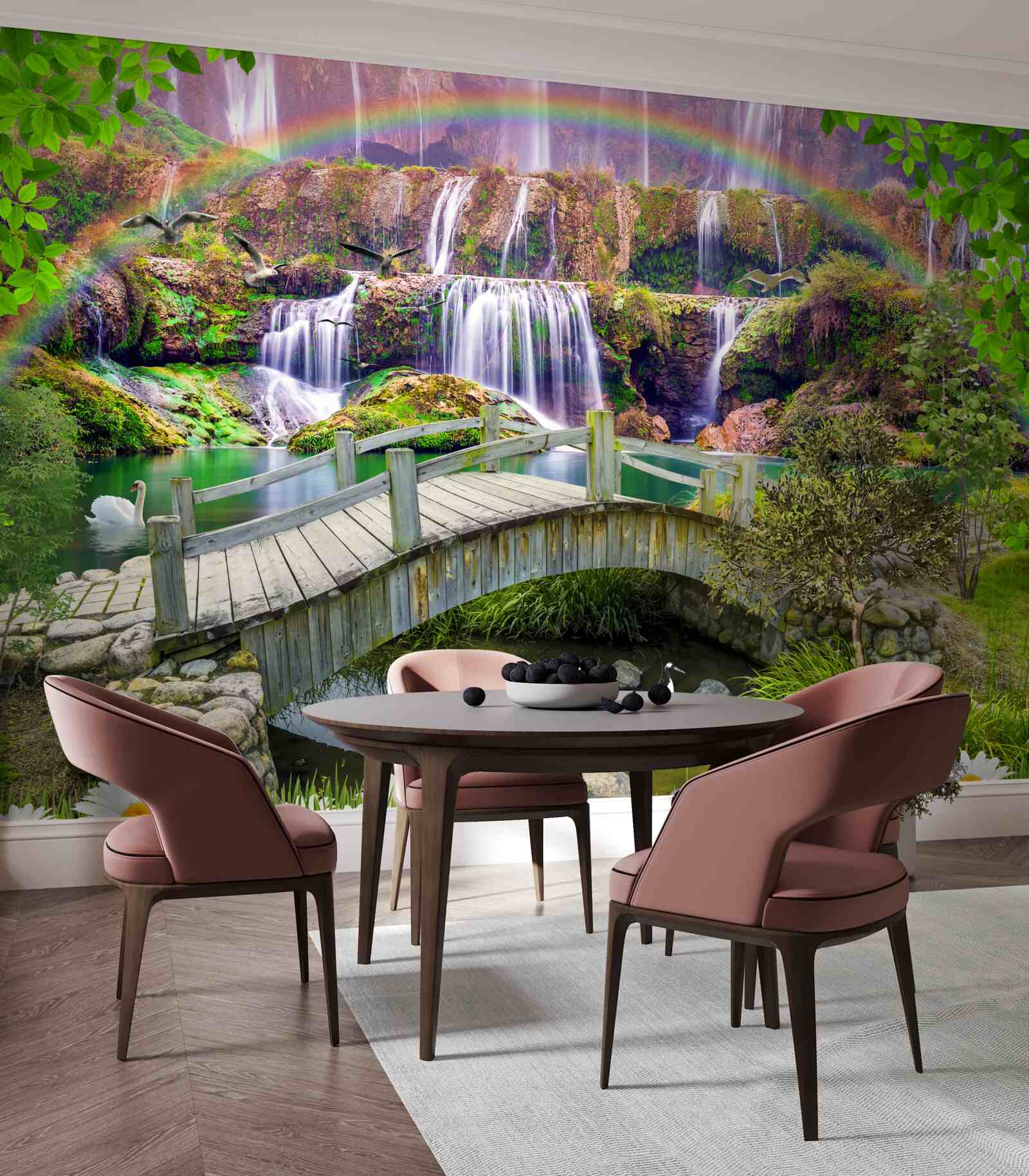 Fototapet compoziția grădinii de vară în peisaj