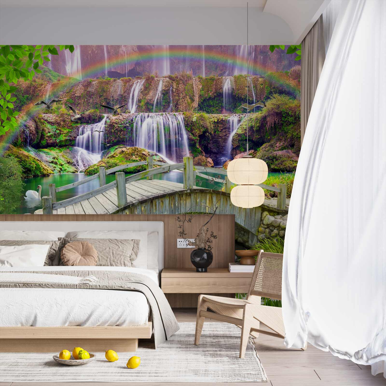 Fototapet compoziția grădinii de vară în peisaj