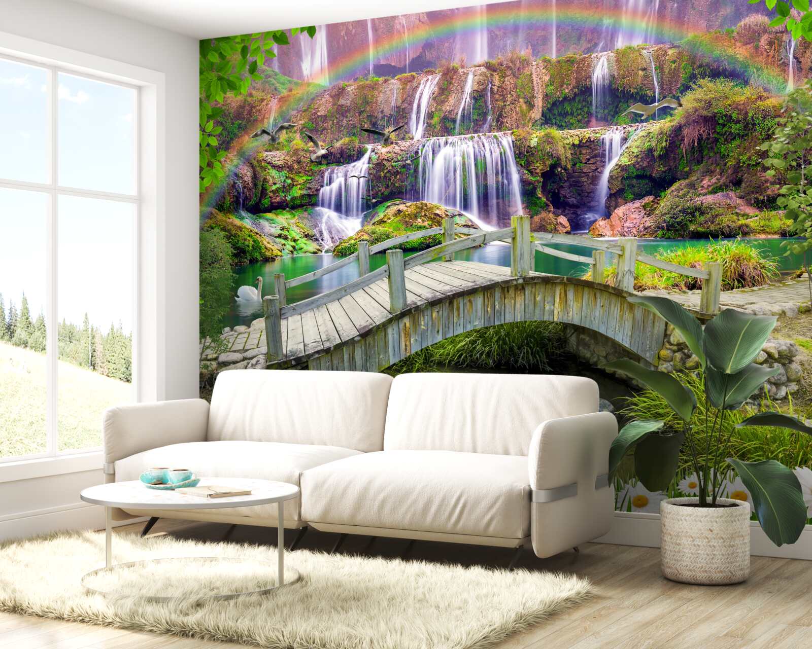 Fototapet compoziția grădinii de vară în peisaj