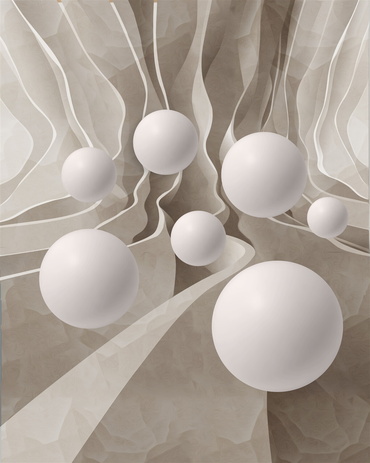 Fototapet bile albe netede într-un pasaj circular