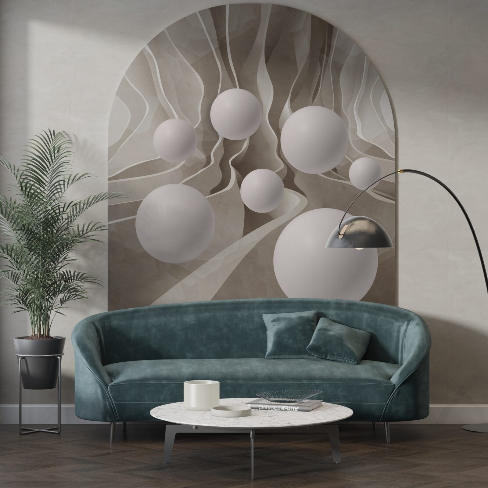 Fototapet bile albe netede într-un pasaj circular