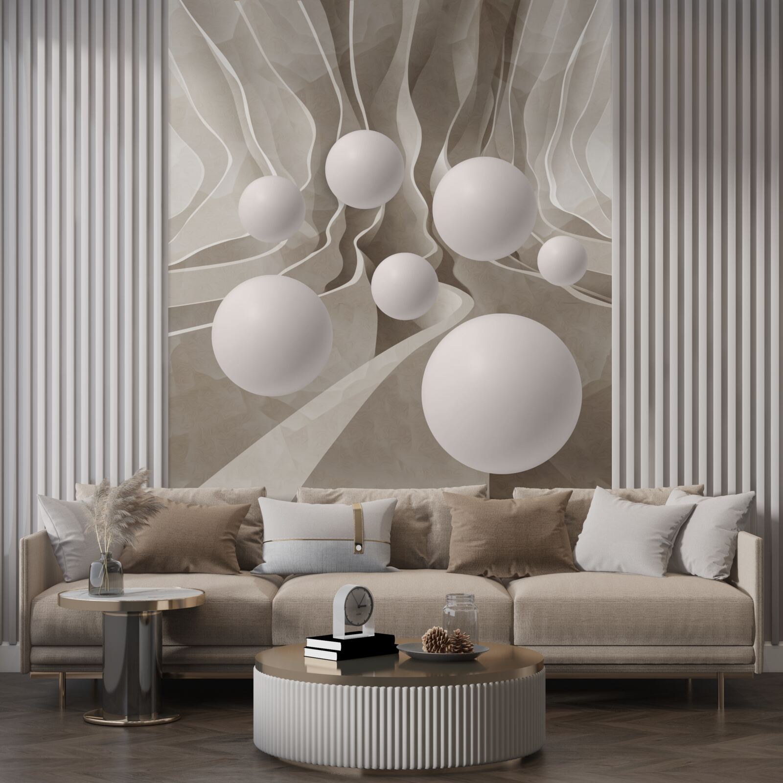 Fototapet bile albe netede într-un pasaj circular