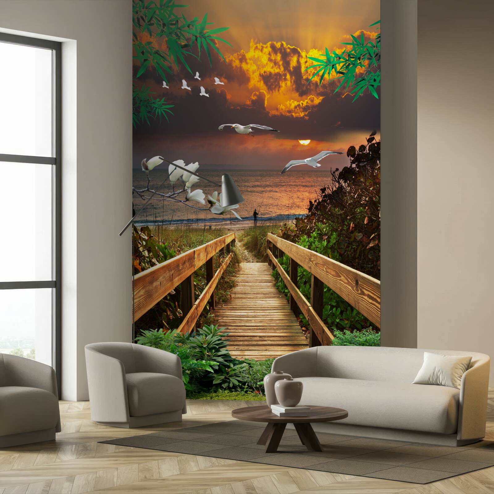 Fototapet calea spre coastă în seara