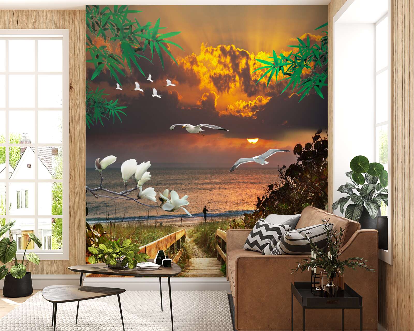 Fototapet calea spre coastă în seara