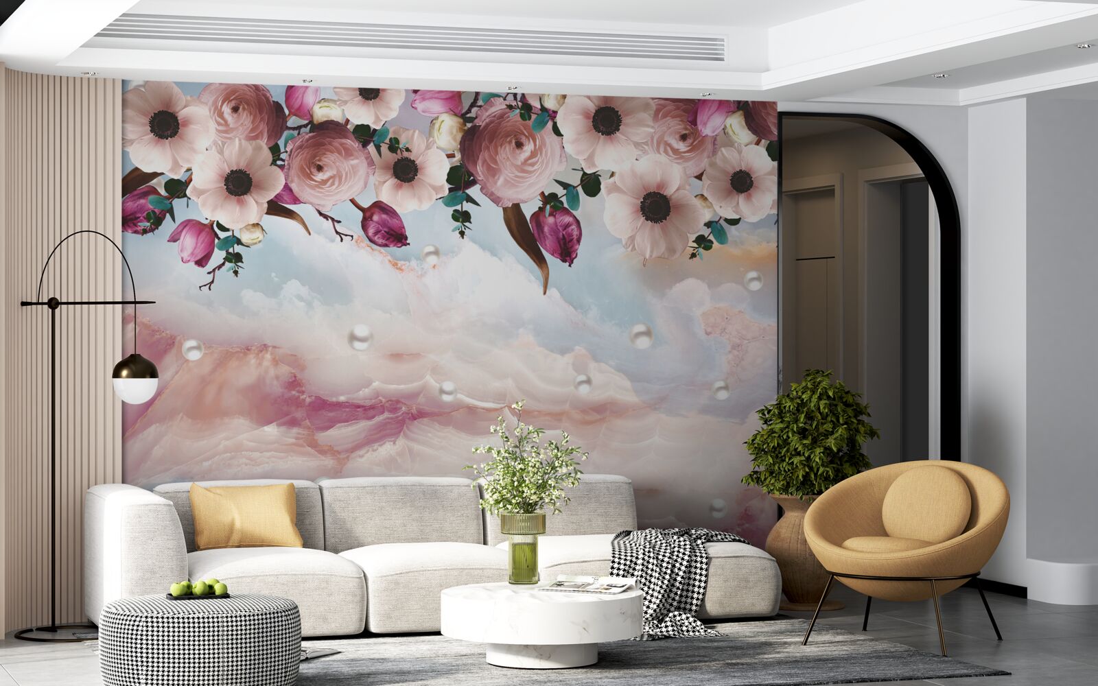 Fototapet muguri umflați atârnă deasupra cerului