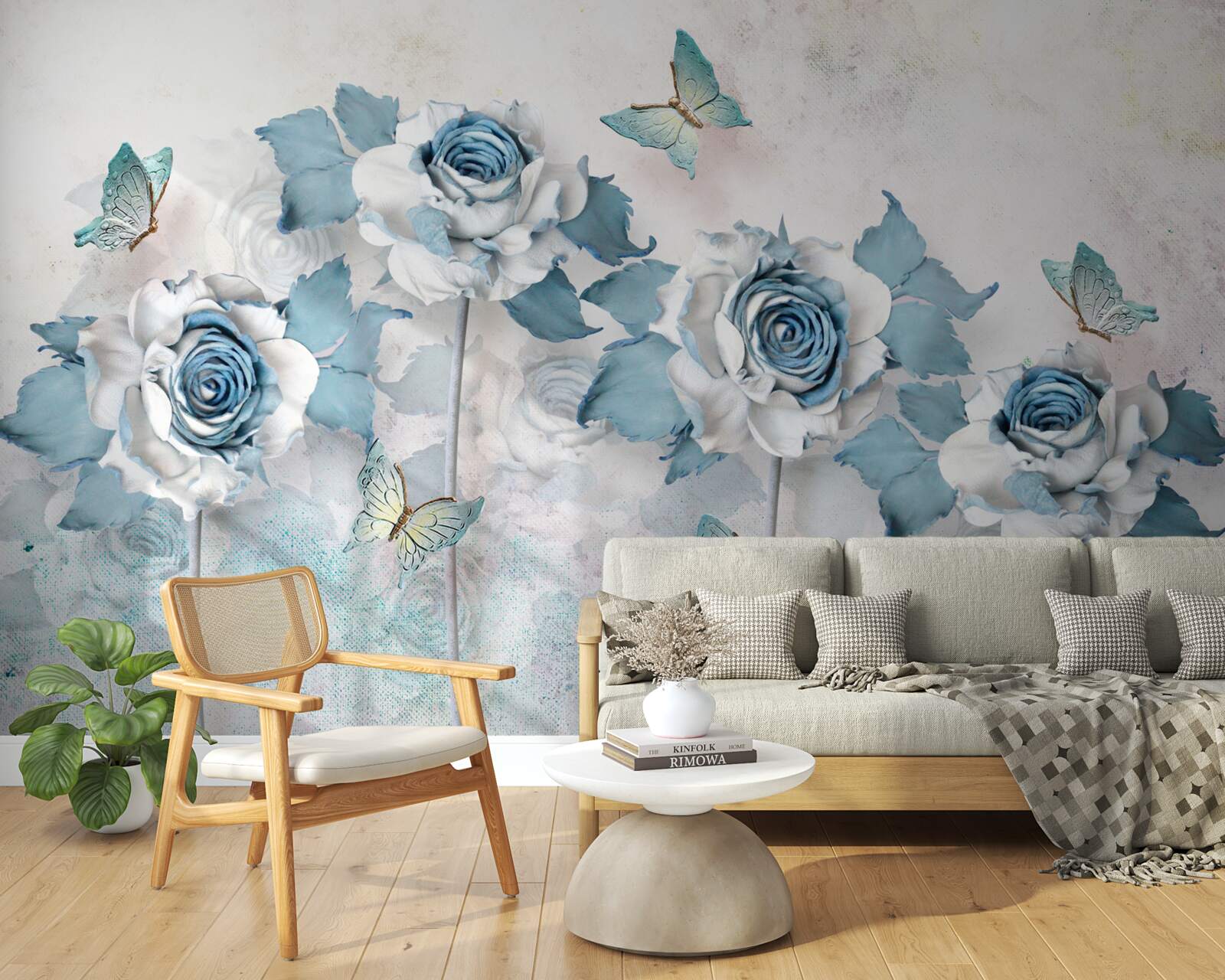 Fototapet trandafiri grațioși din textile și bijuterii cu molii