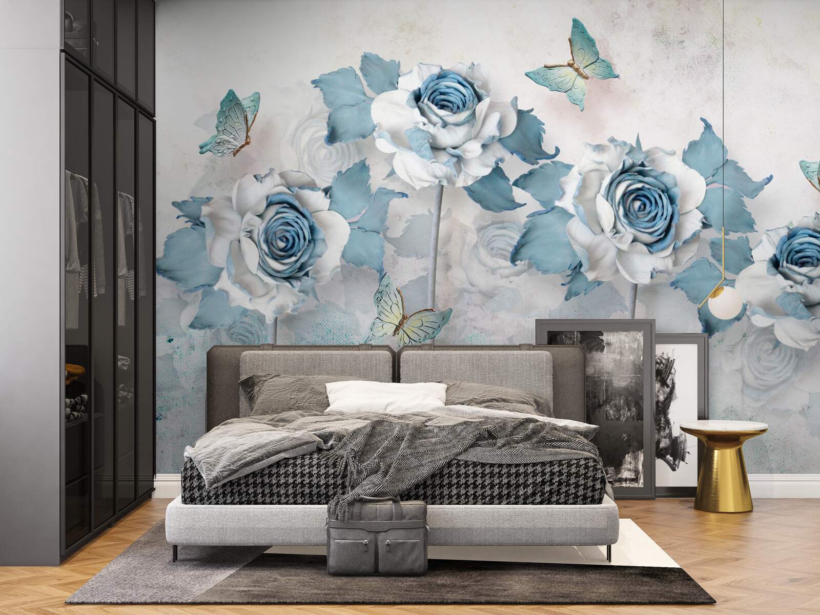 Fototapet trandafiri grațioși din textile și bijuterii cu molii