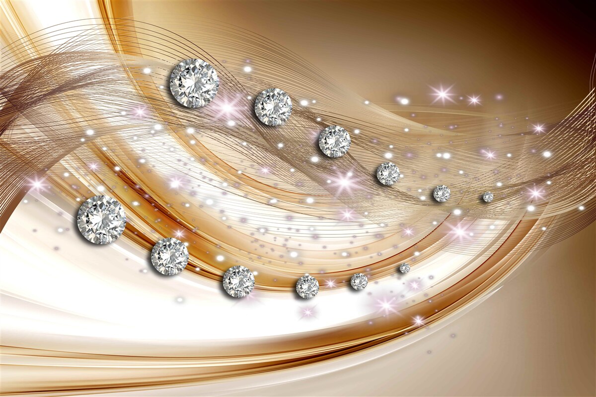 Fototapet mătase aurie cu diamante