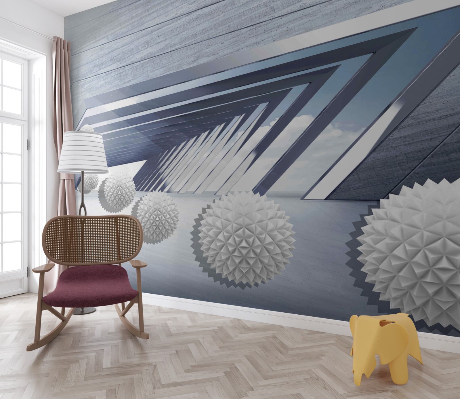 Fototapet bile cu țepi zburătoare în pasaj