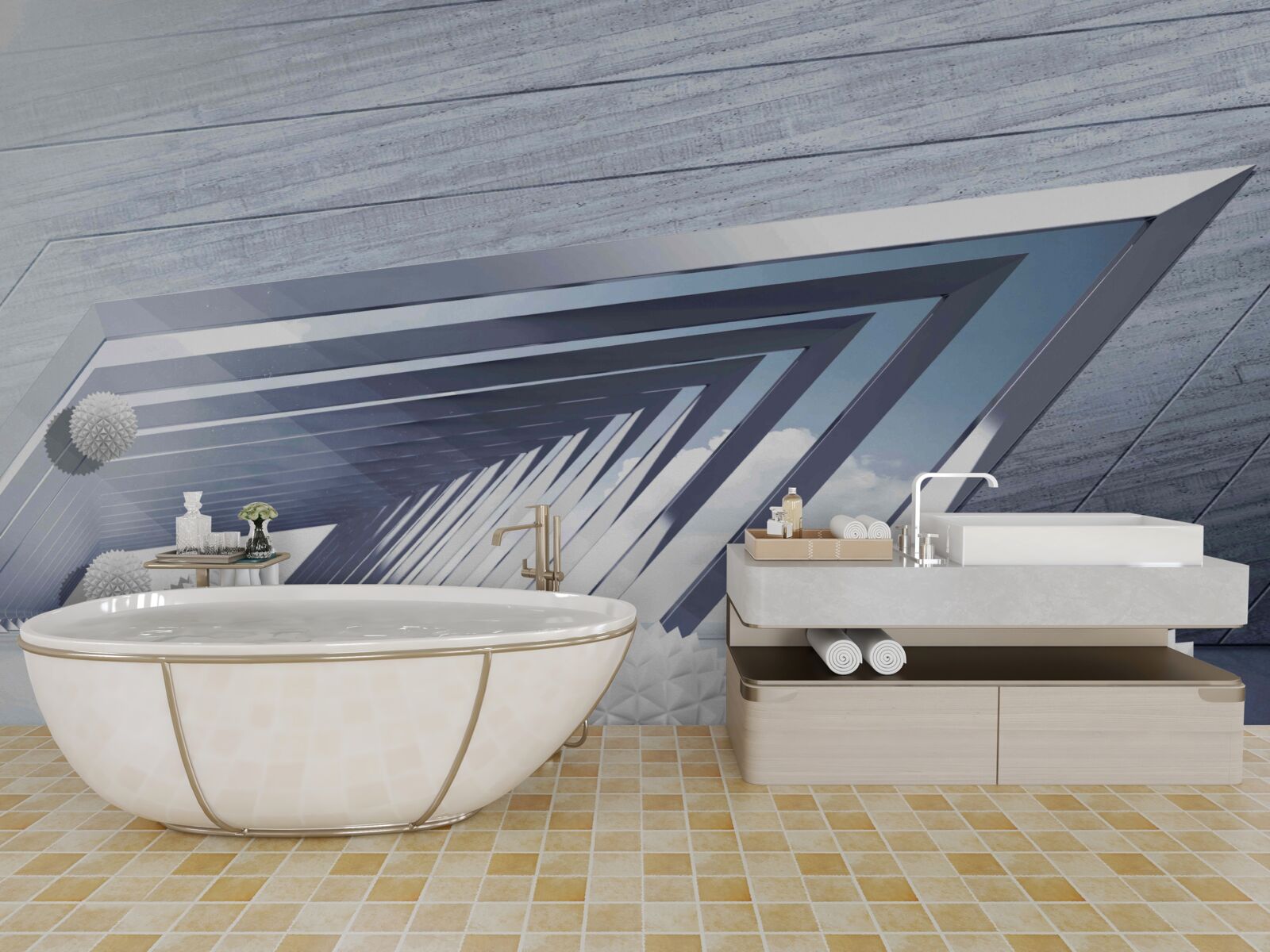 Fototapet bile cu țepi zburătoare în pasaj