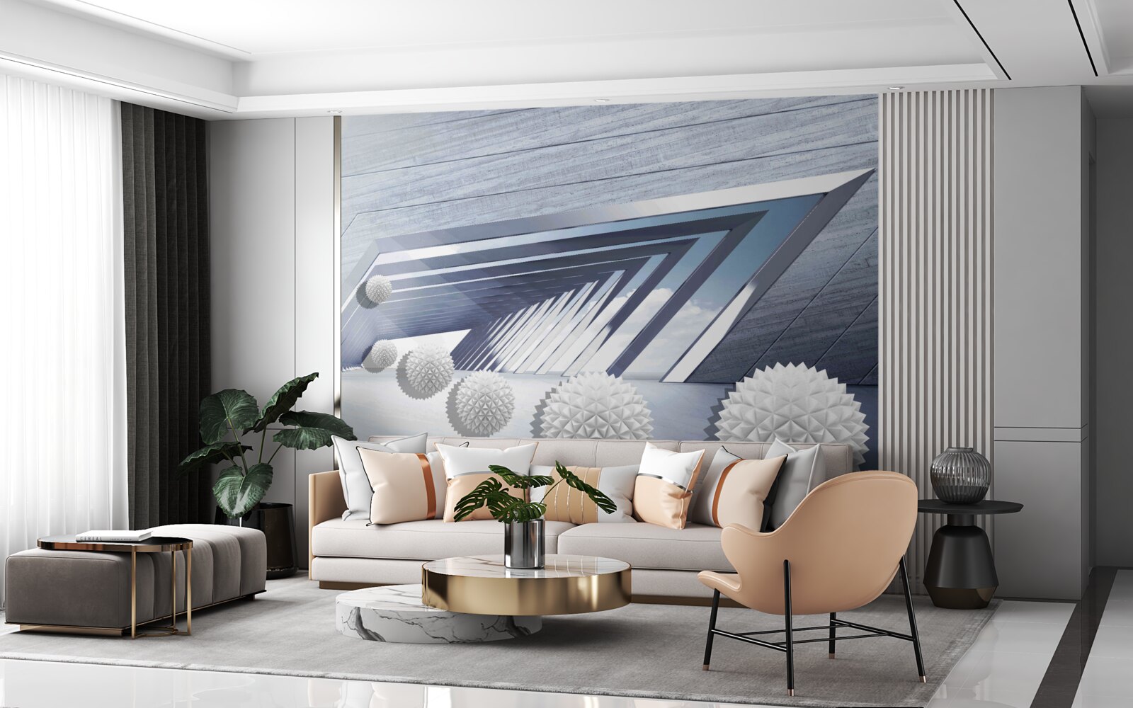 Fototapet bile cu țepi zburătoare în pasaj