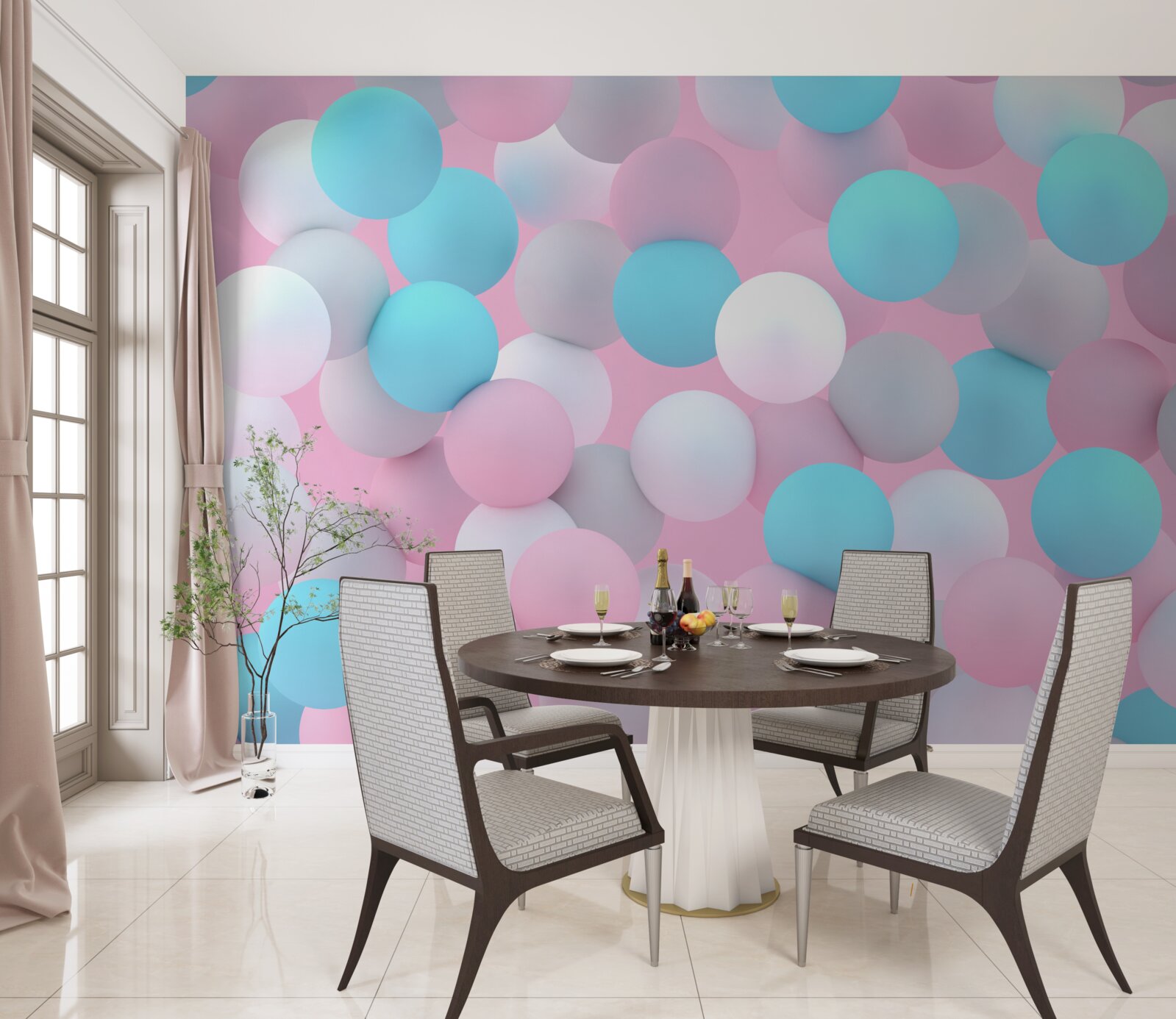 Fototapet bile de toate culorile plutesc în piscină