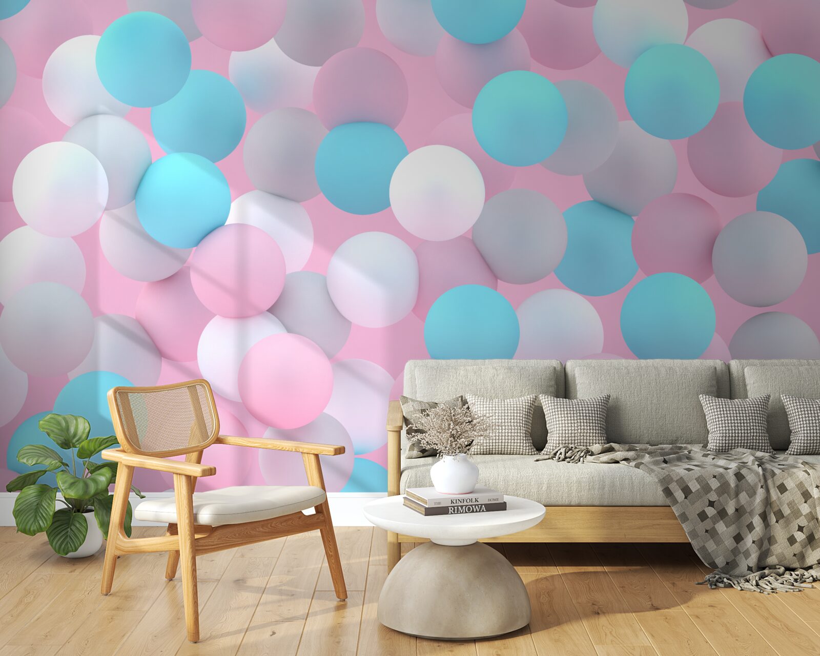 Fototapet bile de toate culorile plutesc în piscină