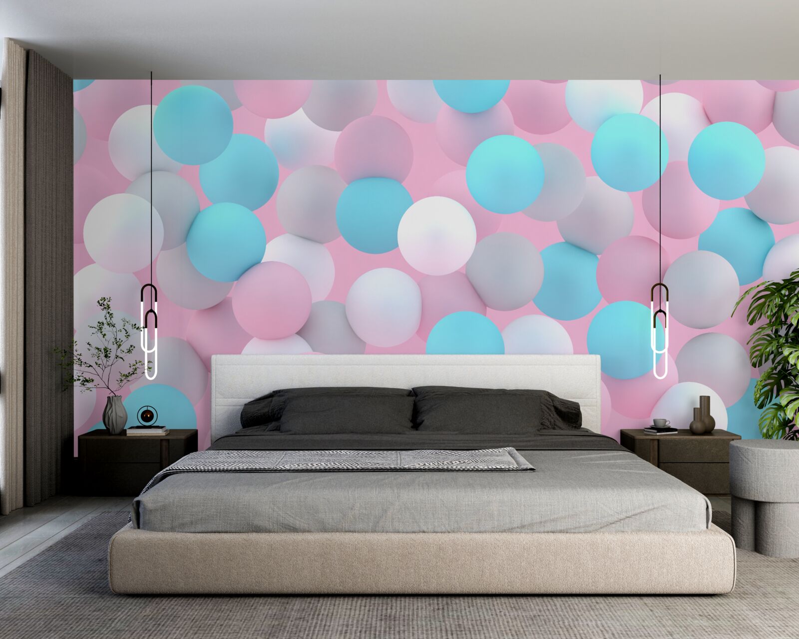 Fototapet bile de toate culorile plutesc în piscină