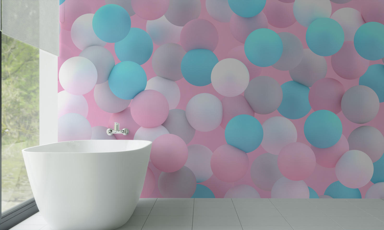 Fototapet bile de toate culorile plutesc în piscină