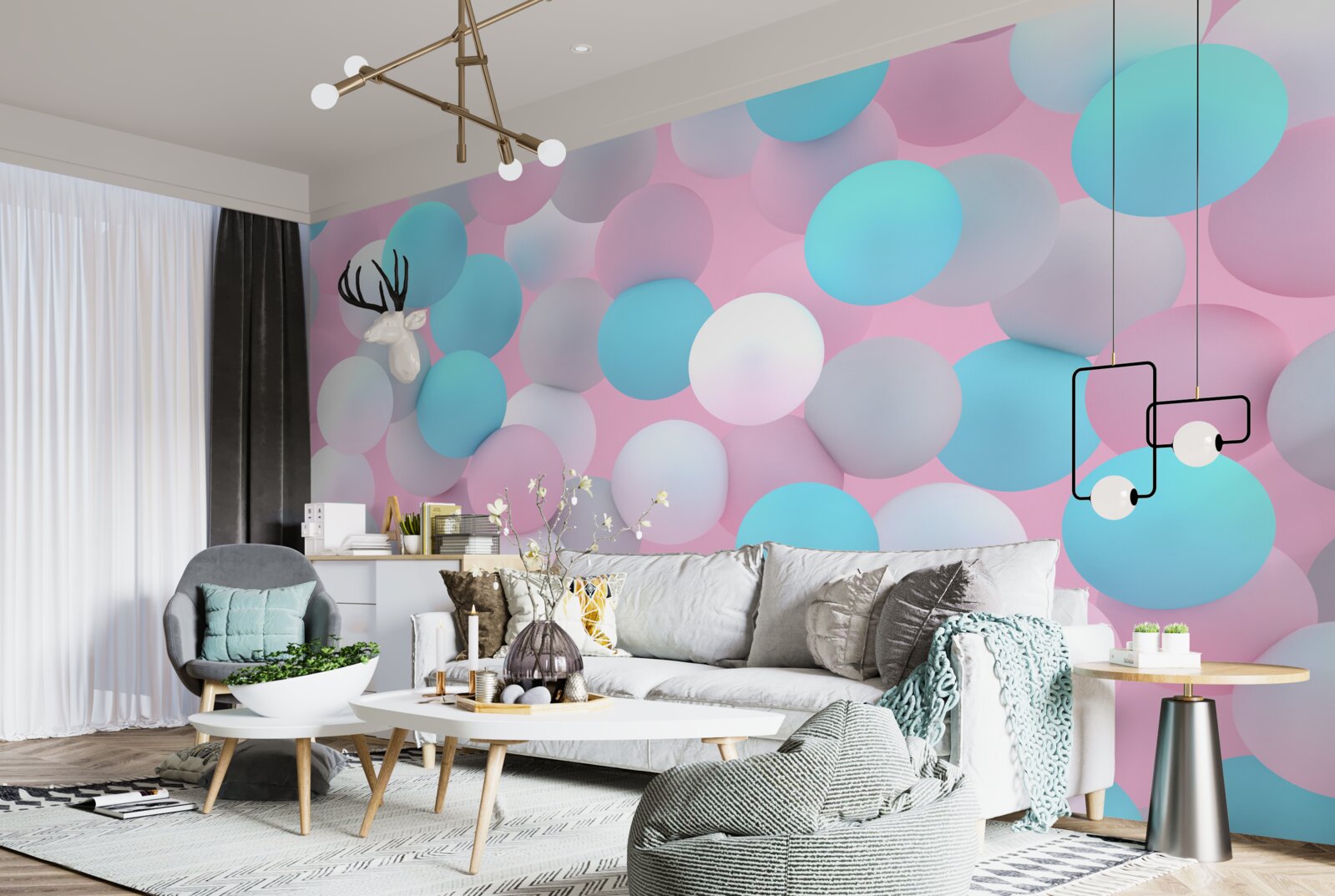 Fototapet bile de toate culorile plutesc în piscină