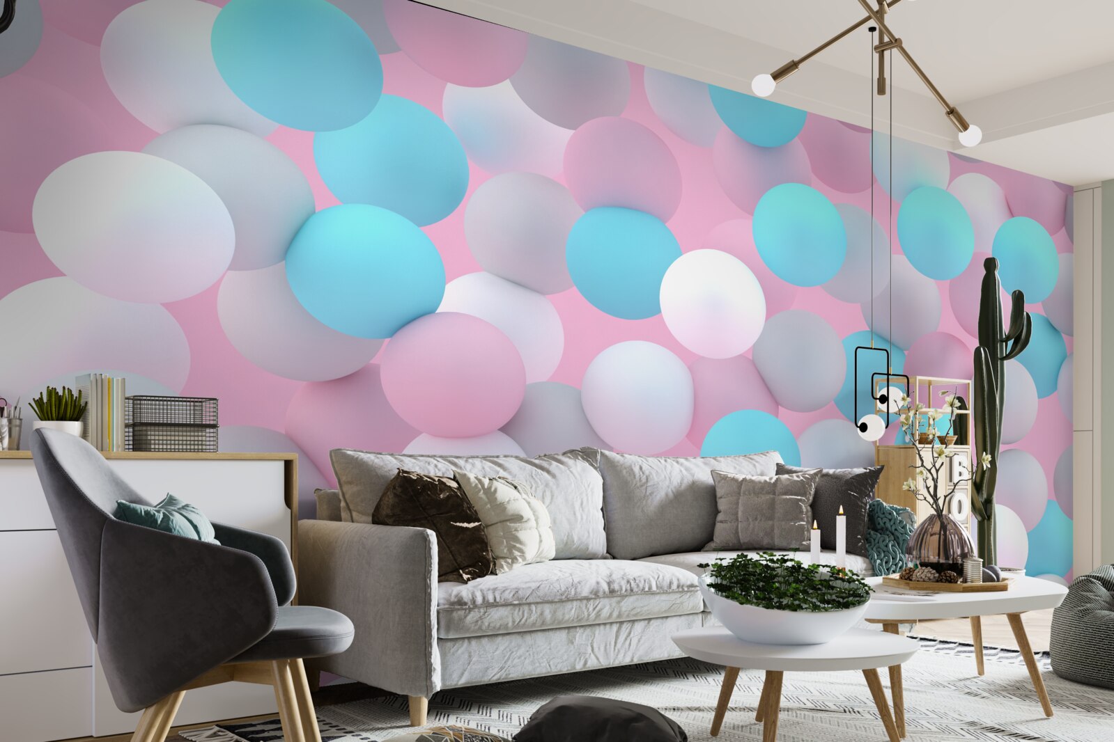 Fototapet bile de toate culorile plutesc în piscină