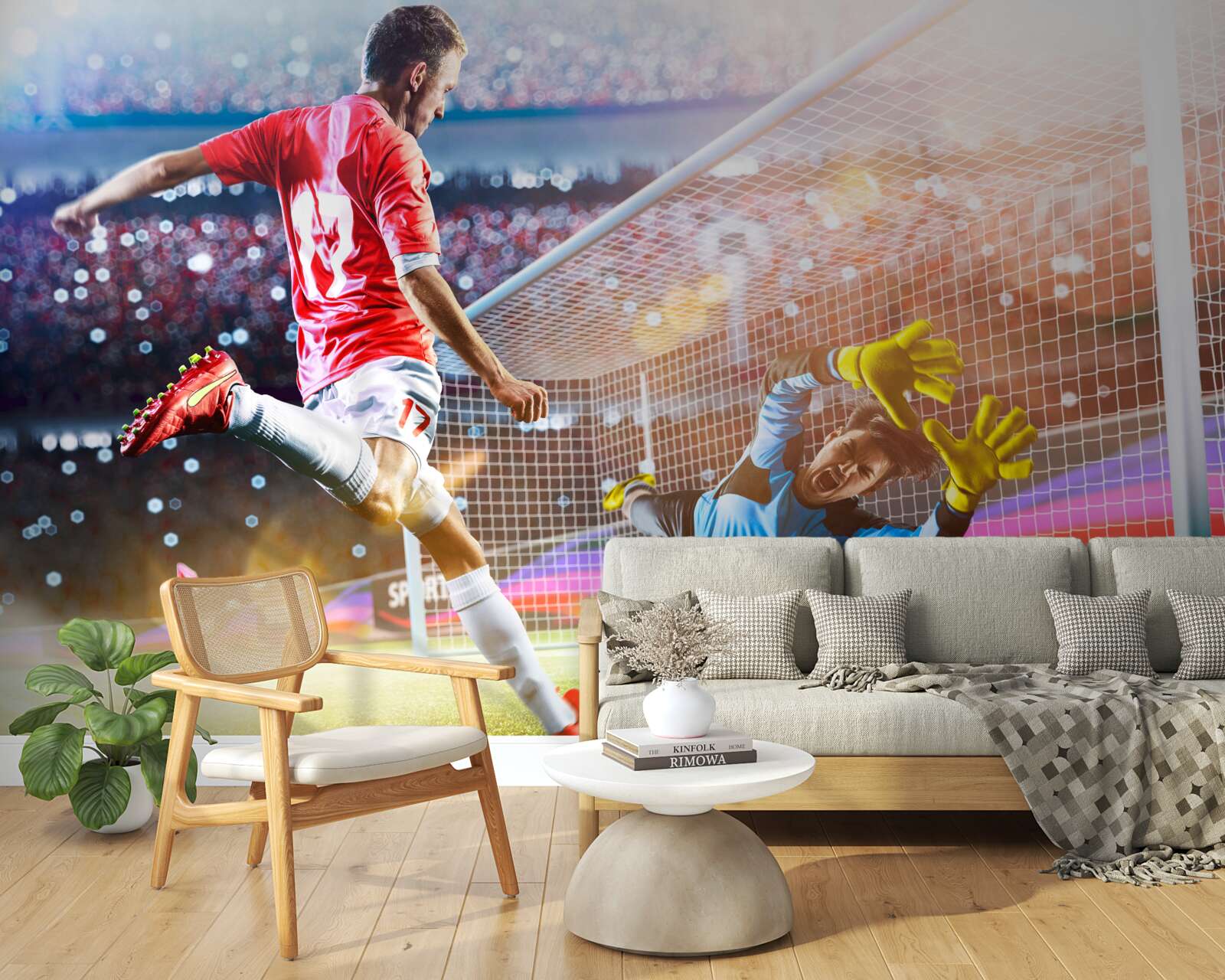 Fototapet jucătorul șutează la poartă