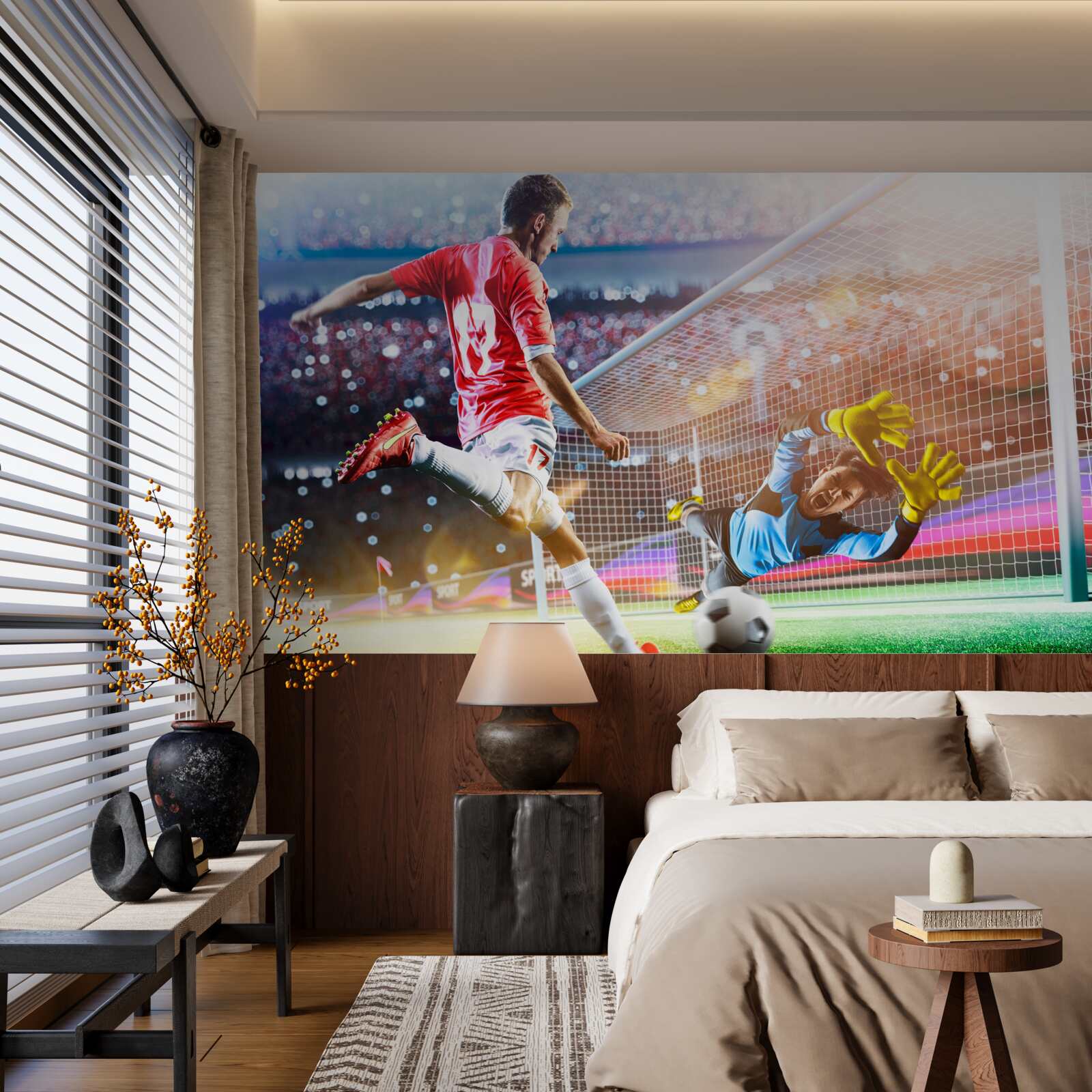 Fototapet jucătorul șutează la poartă