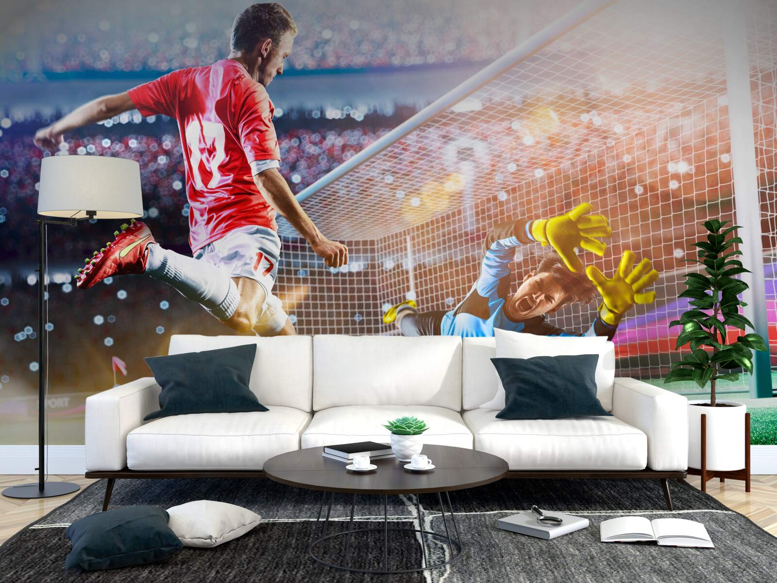 Fototapet jucătorul șutează la poartă