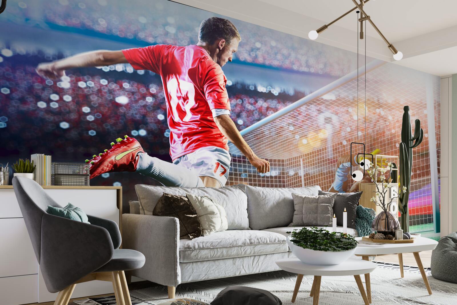 Fototapet jucătorul șutează la poartă