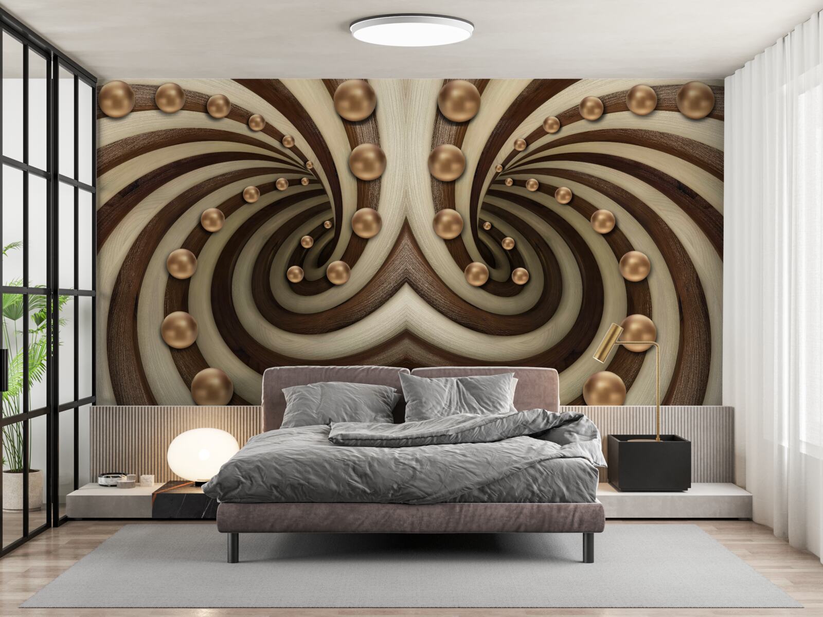 Fototapet bilele aurii cad de-a lungul liniei