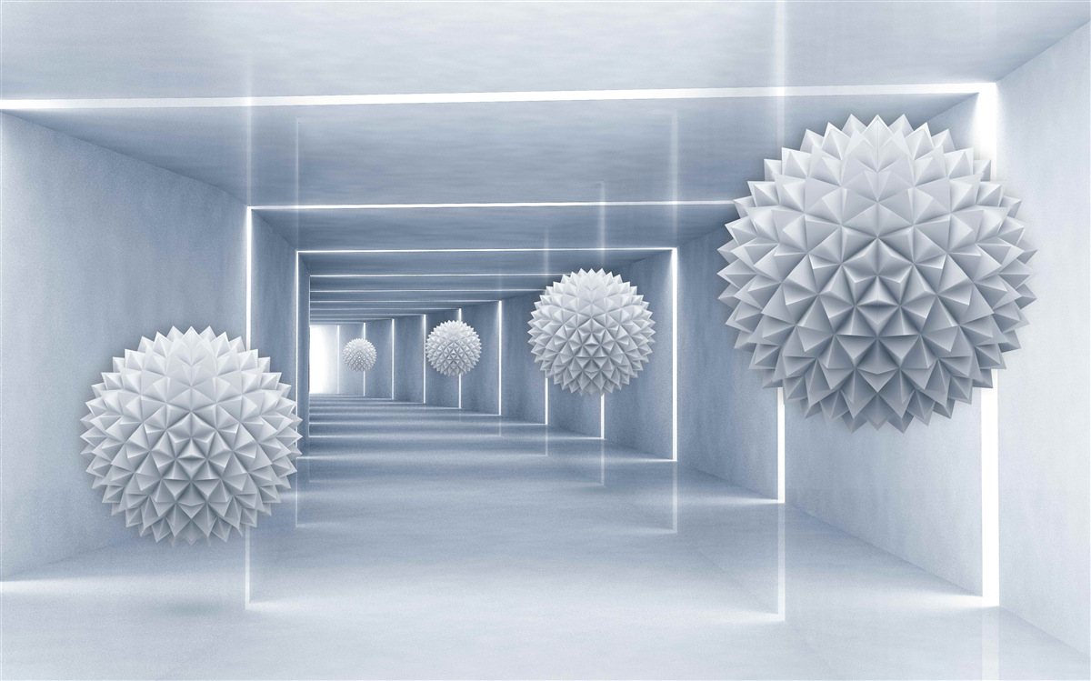 Fototapet bile care plutesc într-un pasaj dreptunghiular