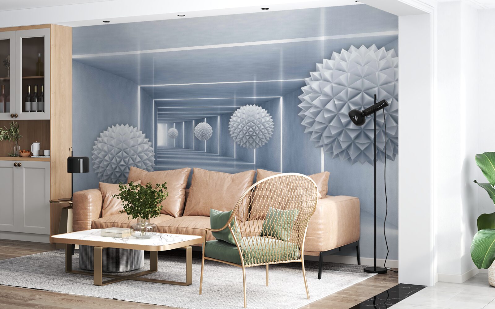 Fototapet bile care plutesc într-un pasaj dreptunghiular