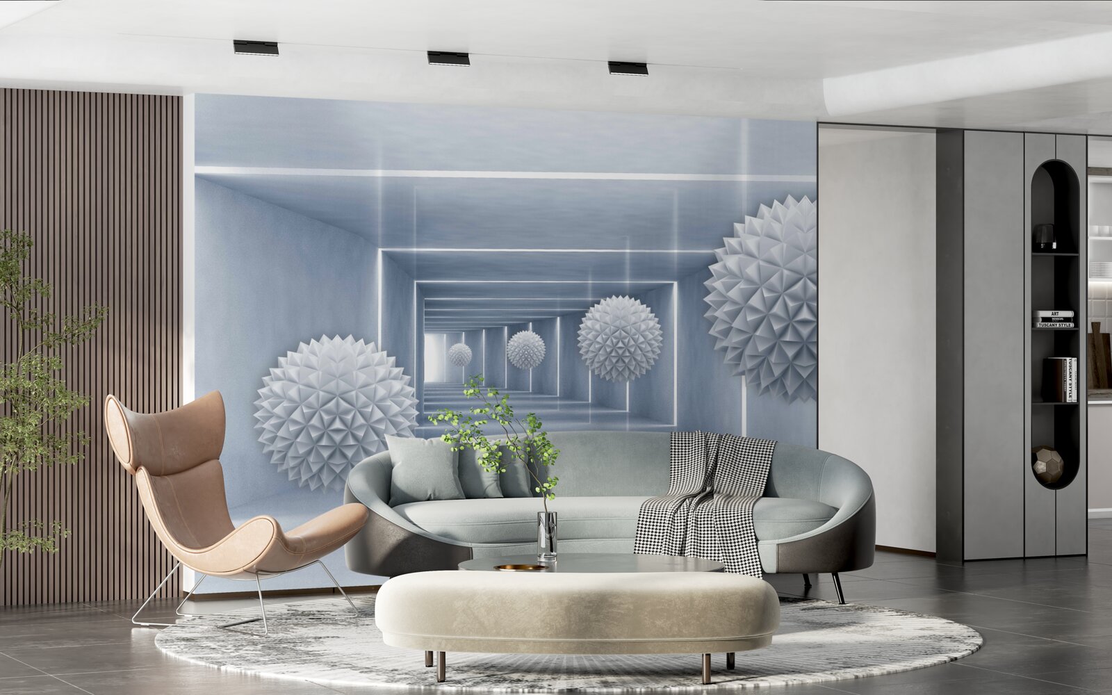 Fototapet bile care plutesc într-un pasaj dreptunghiular