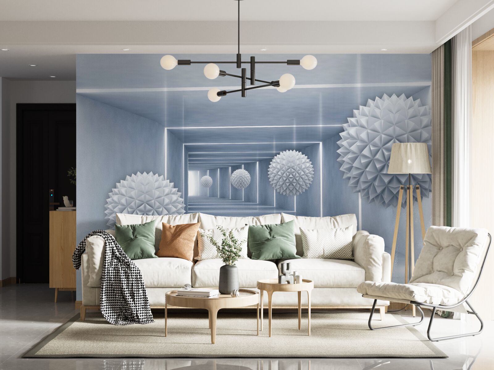 Fototapet bile care plutesc într-un pasaj dreptunghiular