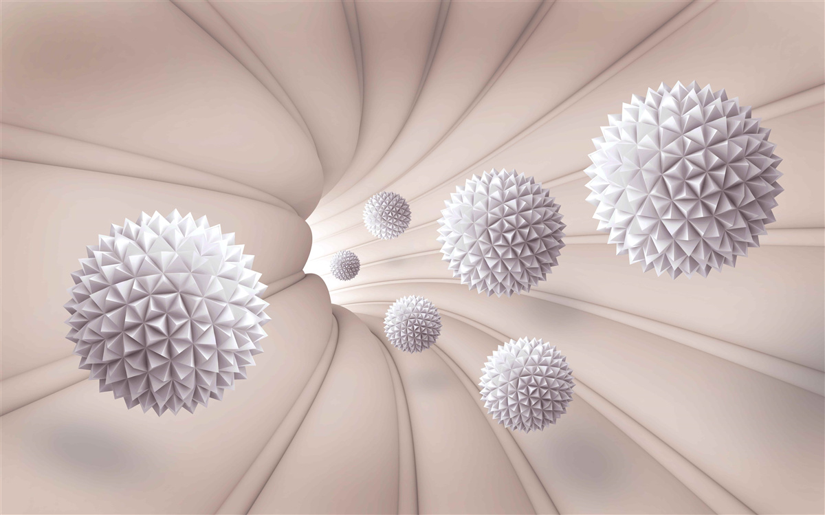 Fototapet obiectele rotunde intră rapid în tunel