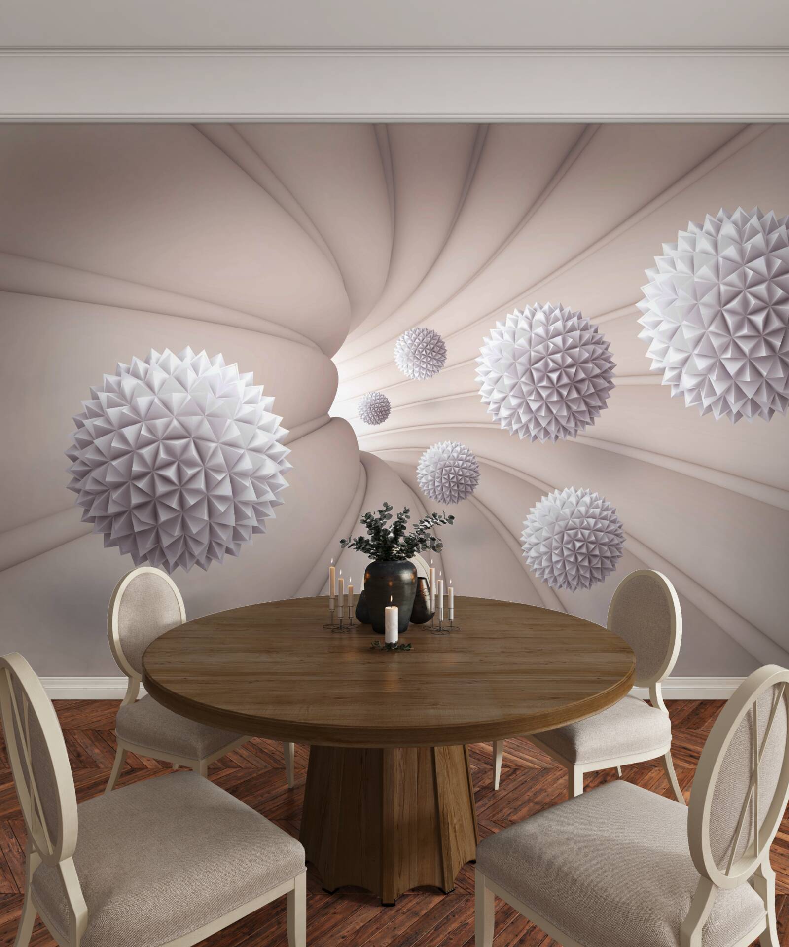 Fototapet obiectele rotunde intră rapid în tunel