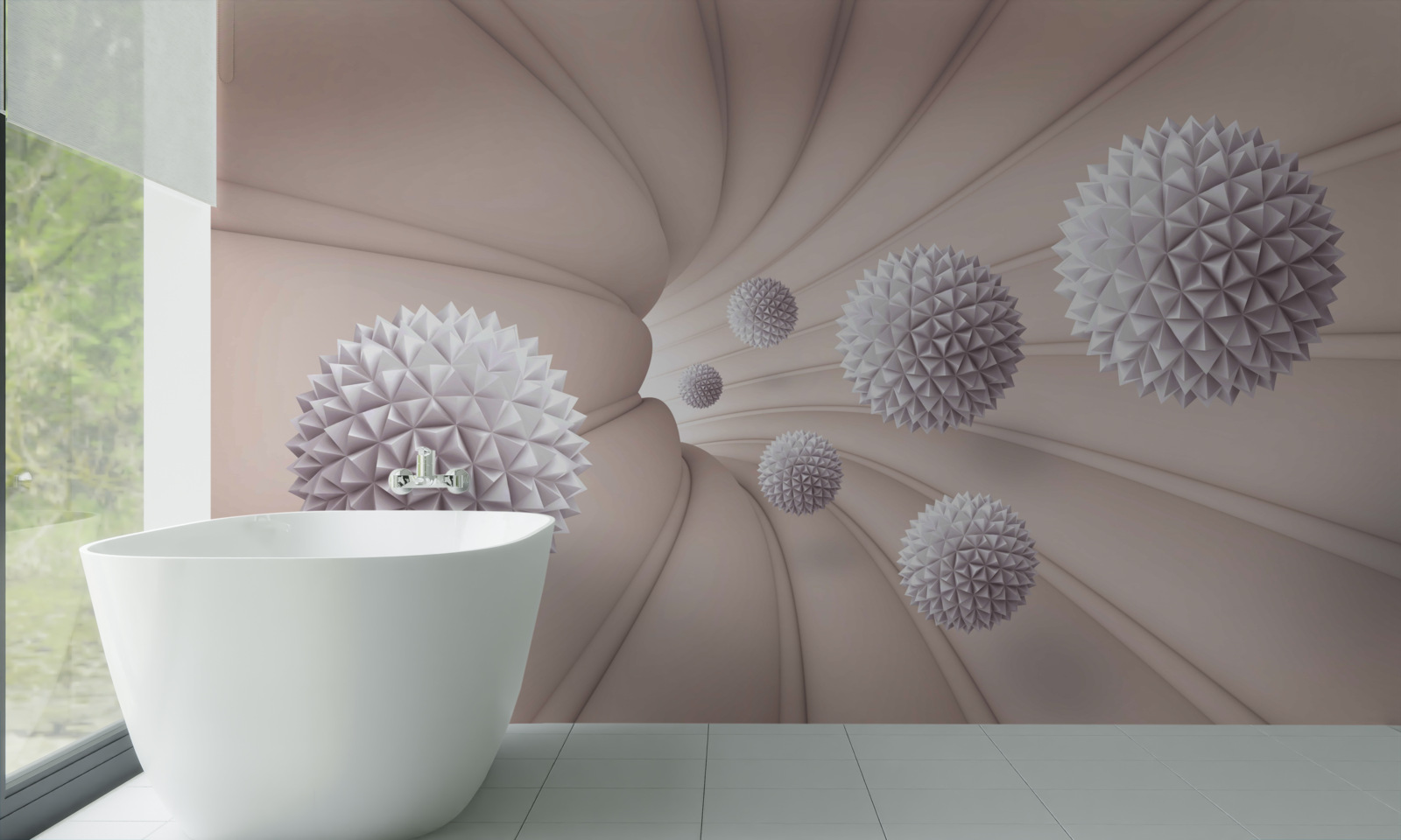 Fototapet obiectele rotunde intră rapid în tunel