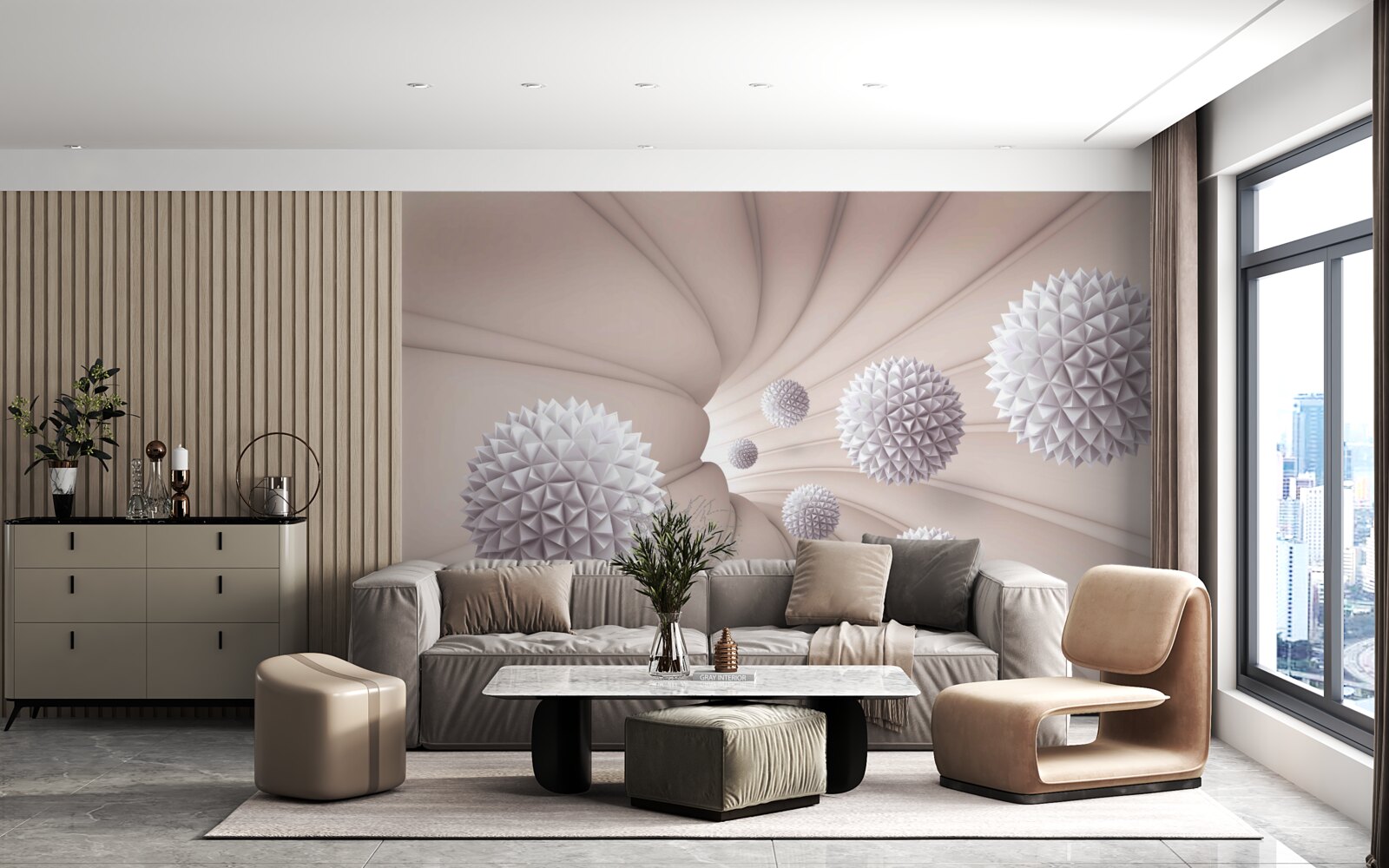 Fototapet obiectele rotunde intră rapid în tunel